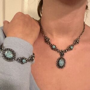 Vintage Silver and Turquoise Jewelry Set